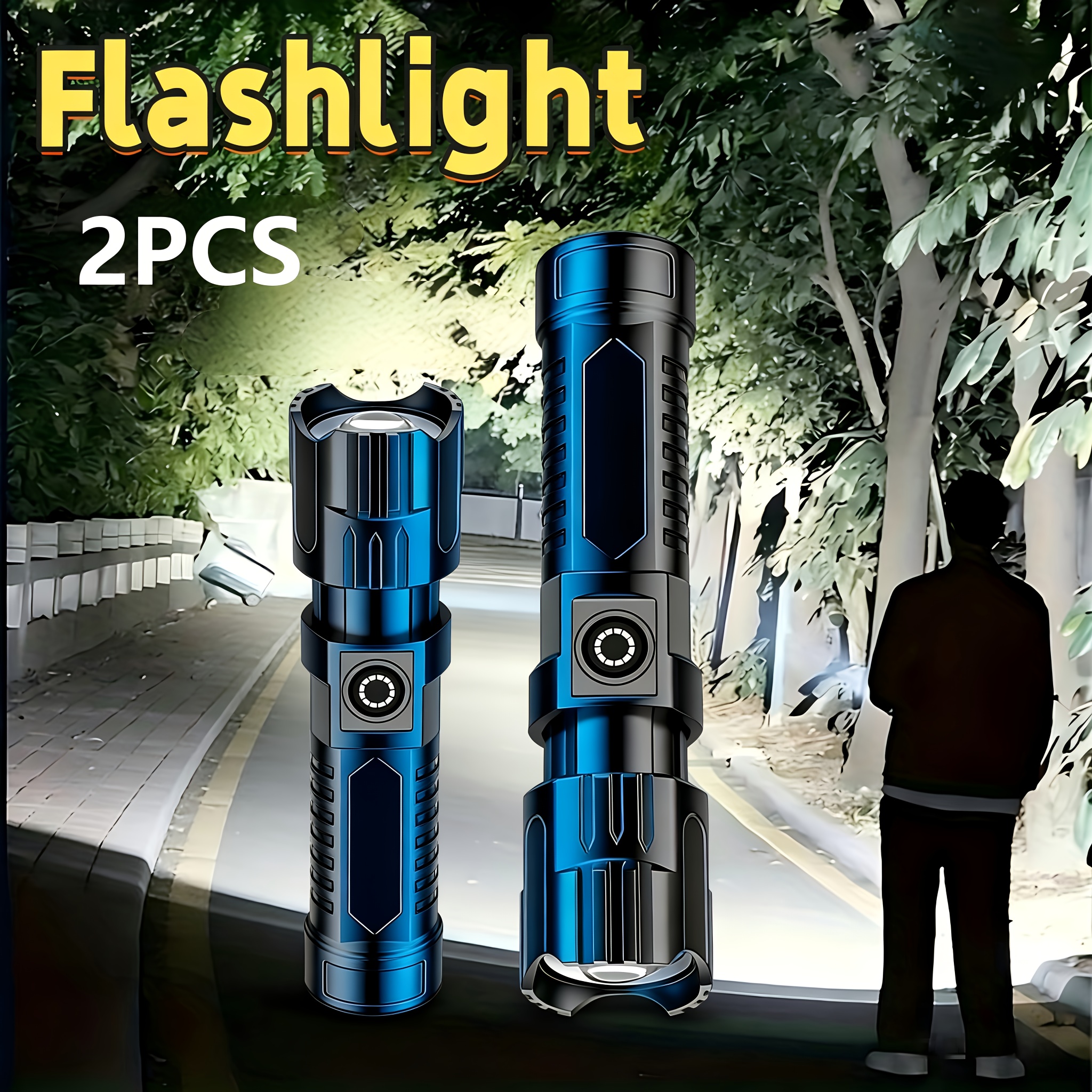 Outdoor Power Supply - Tactical LED Flashlight 2000LM,USB Rechargeable Zoom