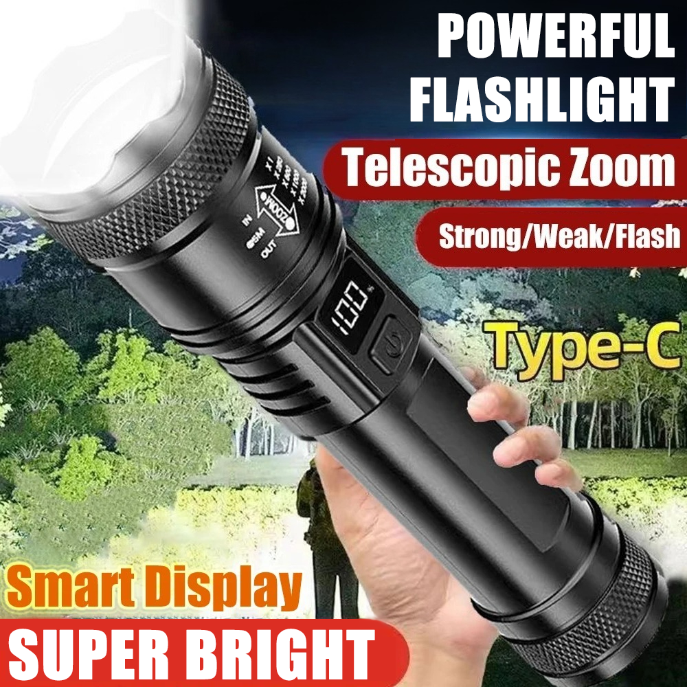 Outdoor Power Supply - Rechargeable LED Flashlight Zoomable Torch with