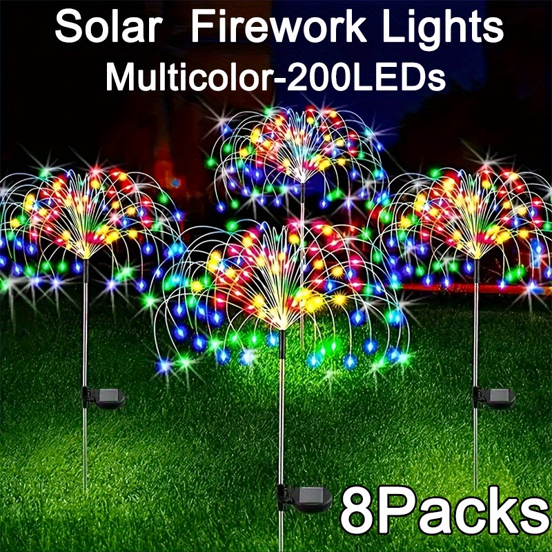 Outdoor Power For Christmas Lights - 8-Mode Solar Firework Lights with 200