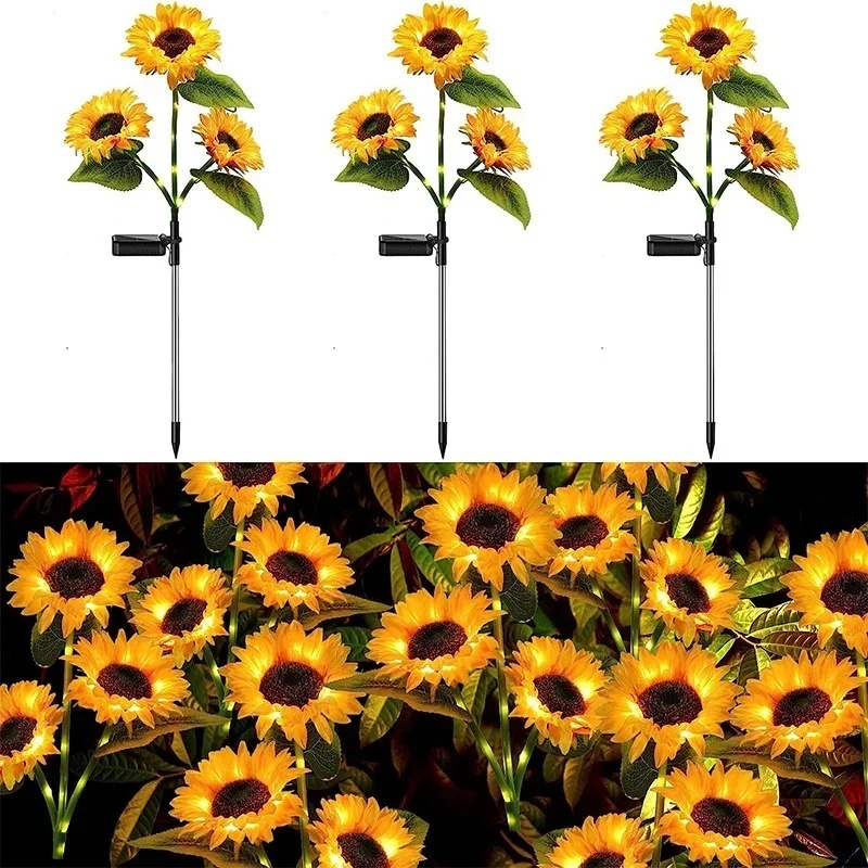 Outdoor Power For Wedding - Solar Powered LED Sunflower Lawn Lamp