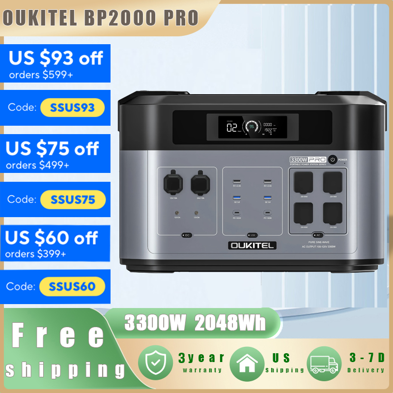 Outdoor Power Adapter - OUKITEL BP2000 PRO Portable Power Station