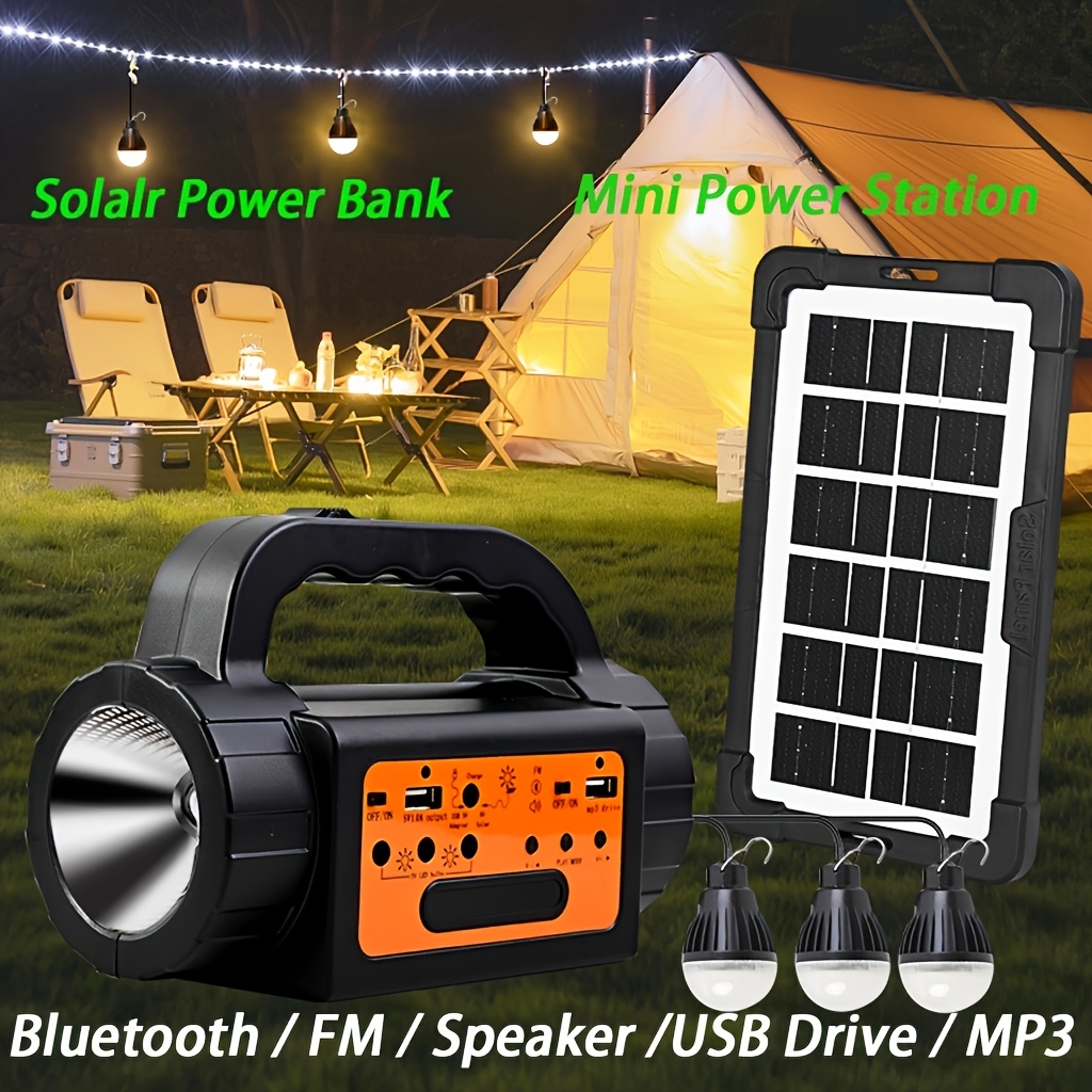 Outdoor Power For Camping - Solar Rechargeable Camping Lights Outdoor, Powered