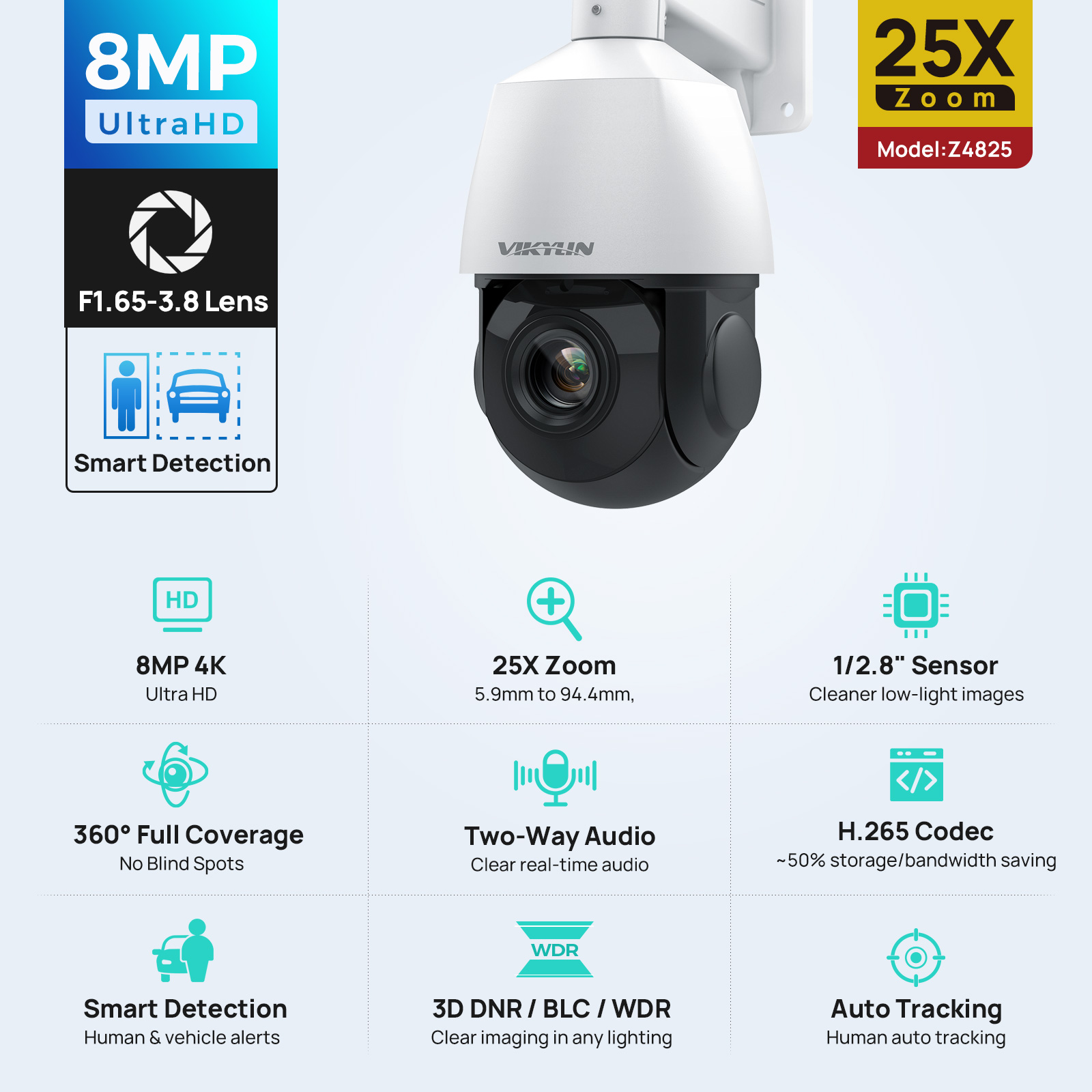 Vikylin 4K 8MP PTZ 25X Zoom 10 - Outdoor Power G Motion incelemesi ve fiyatı