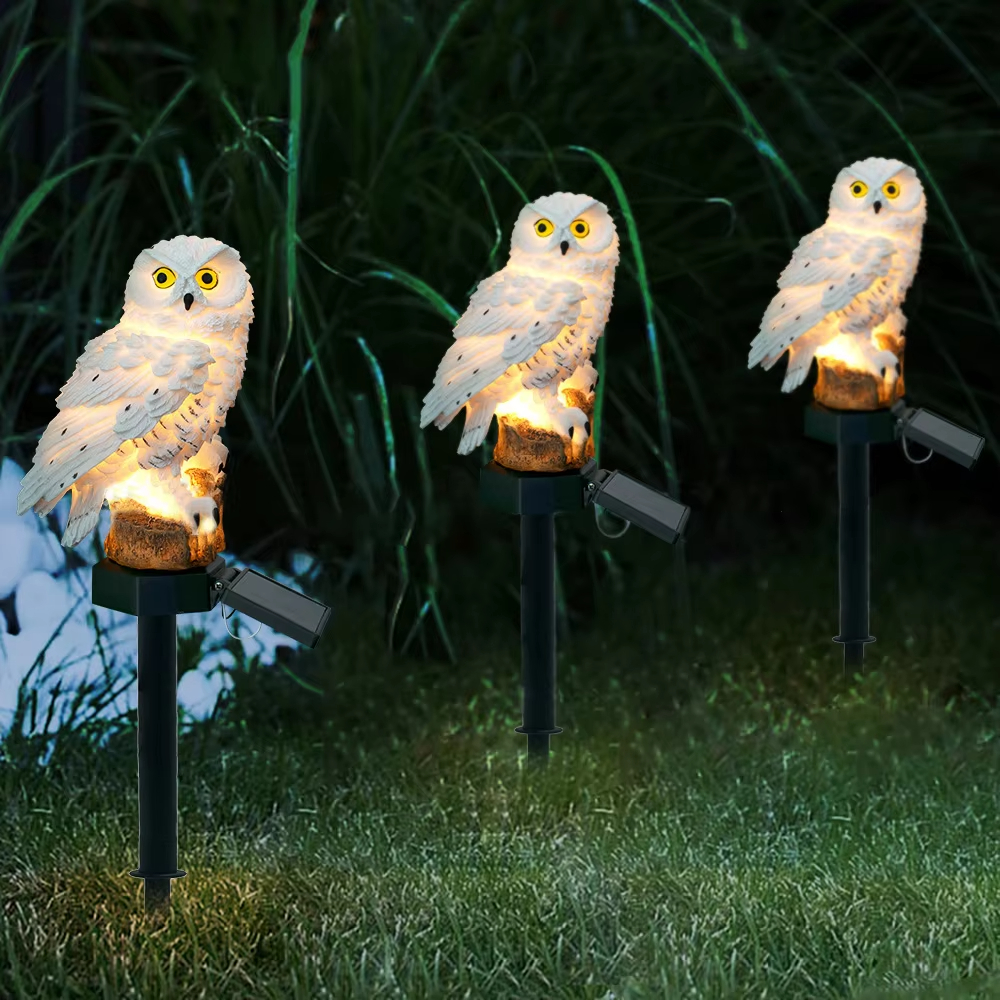 Solar light owl animal sculptu - Outdoor Power Outlet Solar incelemesi ve fiyatı
