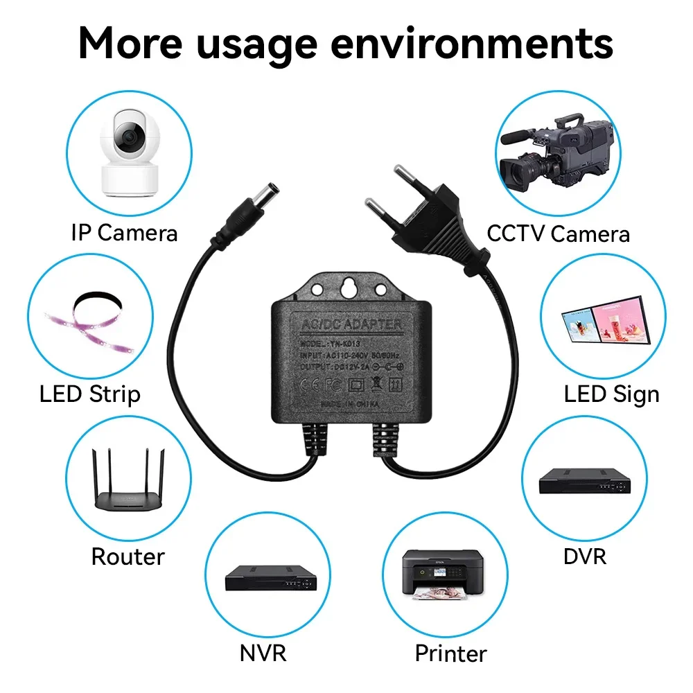 Power Adapter  DC12V 2A Waterp - Outdoor Power Adapter incelemesi ve fiyatı