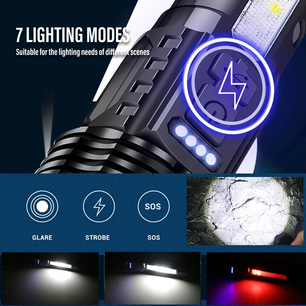 Powerful LED Flashlight Rechar - Outdoor Power For Camping incelemesi ve fiyatı