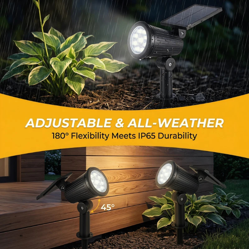 2PCS Solar Powered LED Spotlig - Outdoor Power Outlet Solar incelemesi ve fiyatı