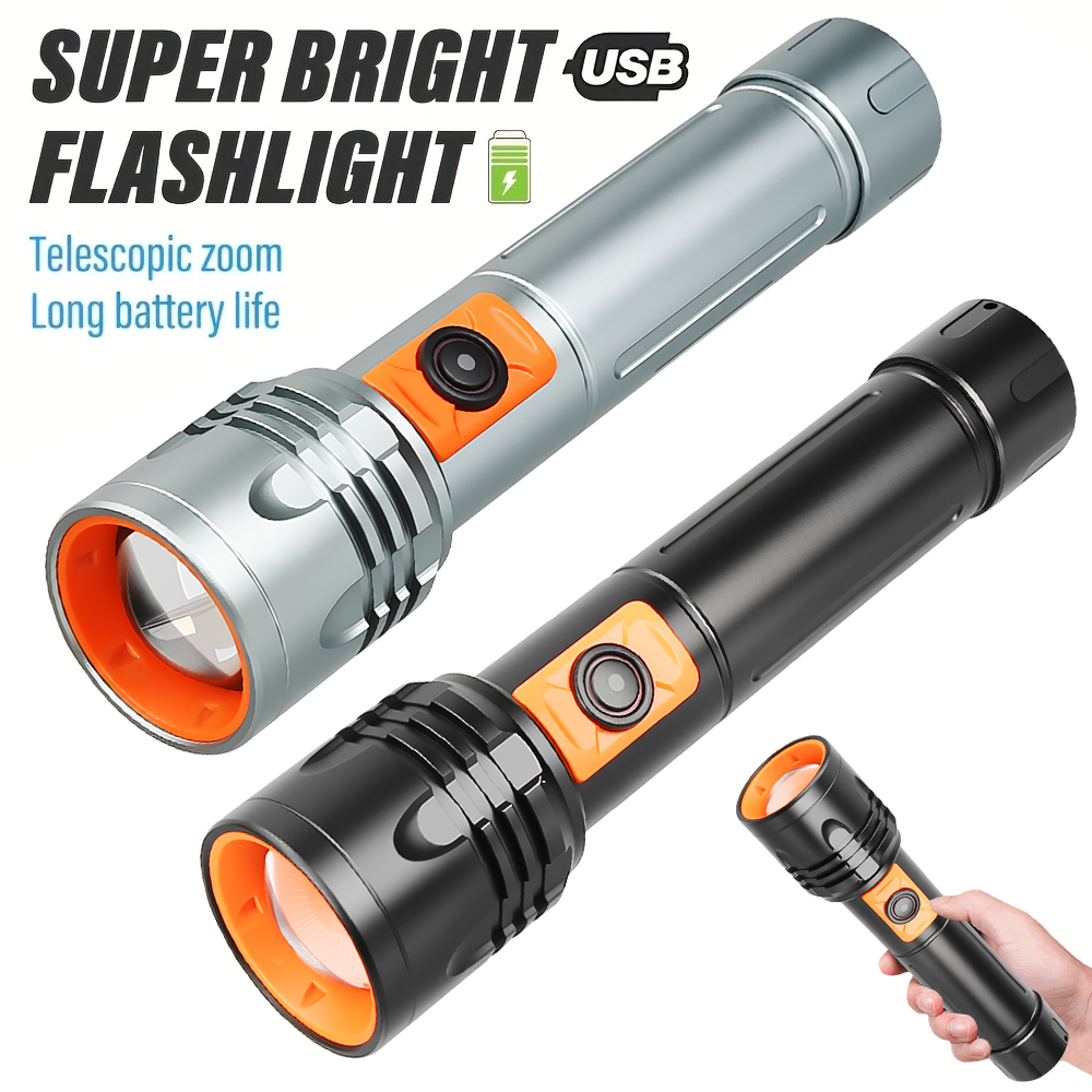 High Power LED Flashlight USB  - Outdoor Power For Camping incelemesi ve fiyatı