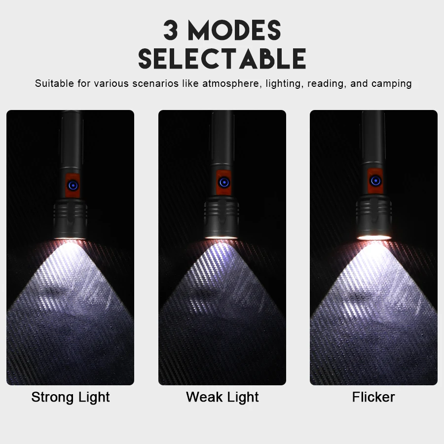High Power LED Flashlight USB  - Outdoor Power For Camping incelemesi ve fiyatı