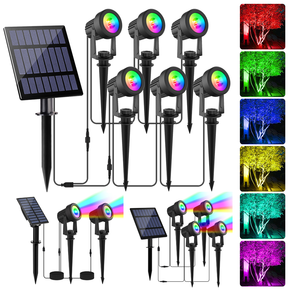 1/2/4/6 Lights RGB Solar Spotl - Outdoor Power For Christmas Lights incelemesi ve fiyatı