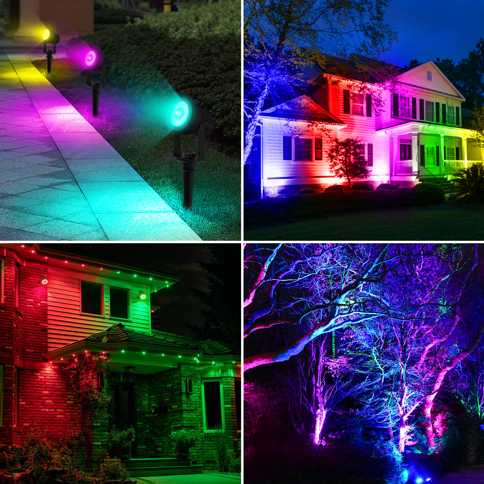 1/2/4/6 Lights RGB Solar Spotl - Outdoor Power For Christmas Lights incelemesi ve fiyatı
