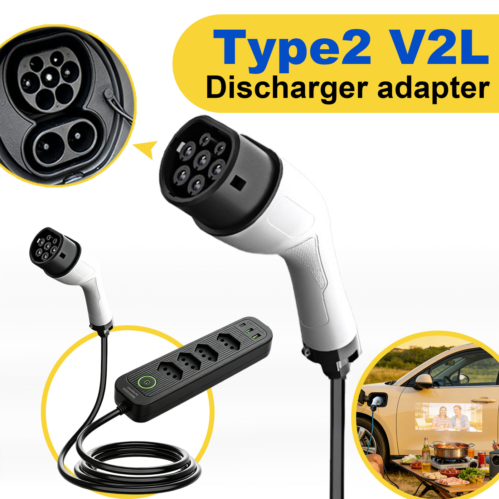 Type2 V2L Discharge Adapter 16 - Outdoor Power Adapter incelemesi ve fiyatı