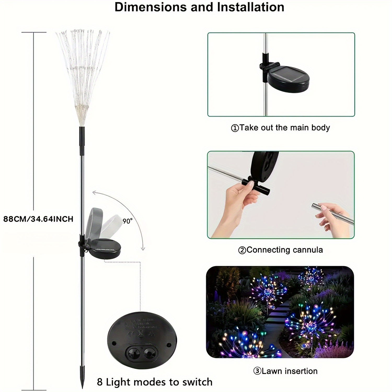 8-Mode Solar Firework Lights w - Outdoor Power For Christmas Lights incelemesi ve fiyatı