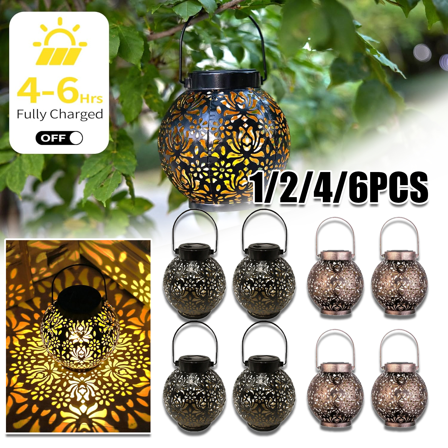 1-6PCS Moroccan Solar Lanterns - Outdoor Power Outlet Solar incelemesi ve fiyatı