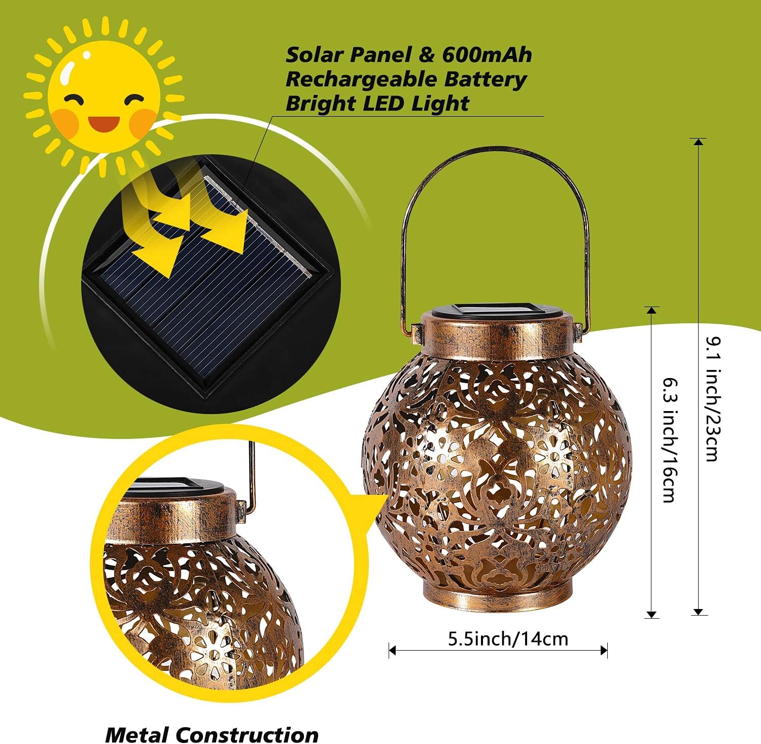 1-6PCS Moroccan Solar Lanterns - Outdoor Power Outlet Solar incelemesi ve fiyatı