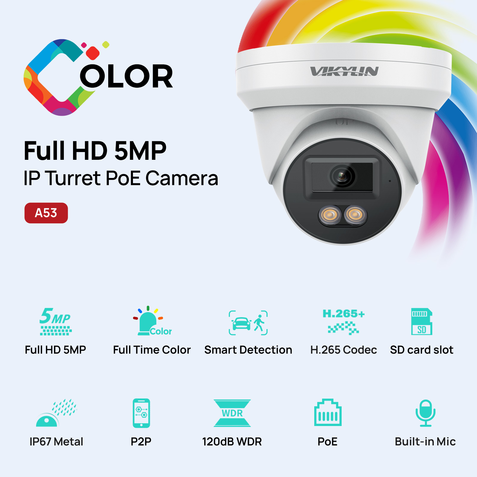 VIKYLIN 5MP IP Security Camera - Outdoor Power G Motion incelemesi ve fiyatı