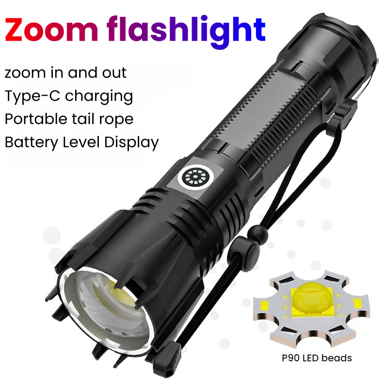 High-power P90 LED Flashlight  - Outdoor Power For Camping incelemesi ve fiyatı