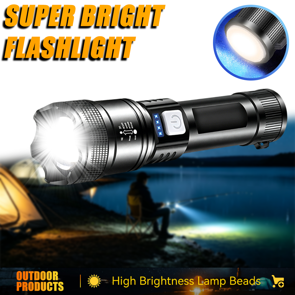 Powerful LED Flashlight USB Re - Outdoor Power Supply incelemesi ve fiyatı