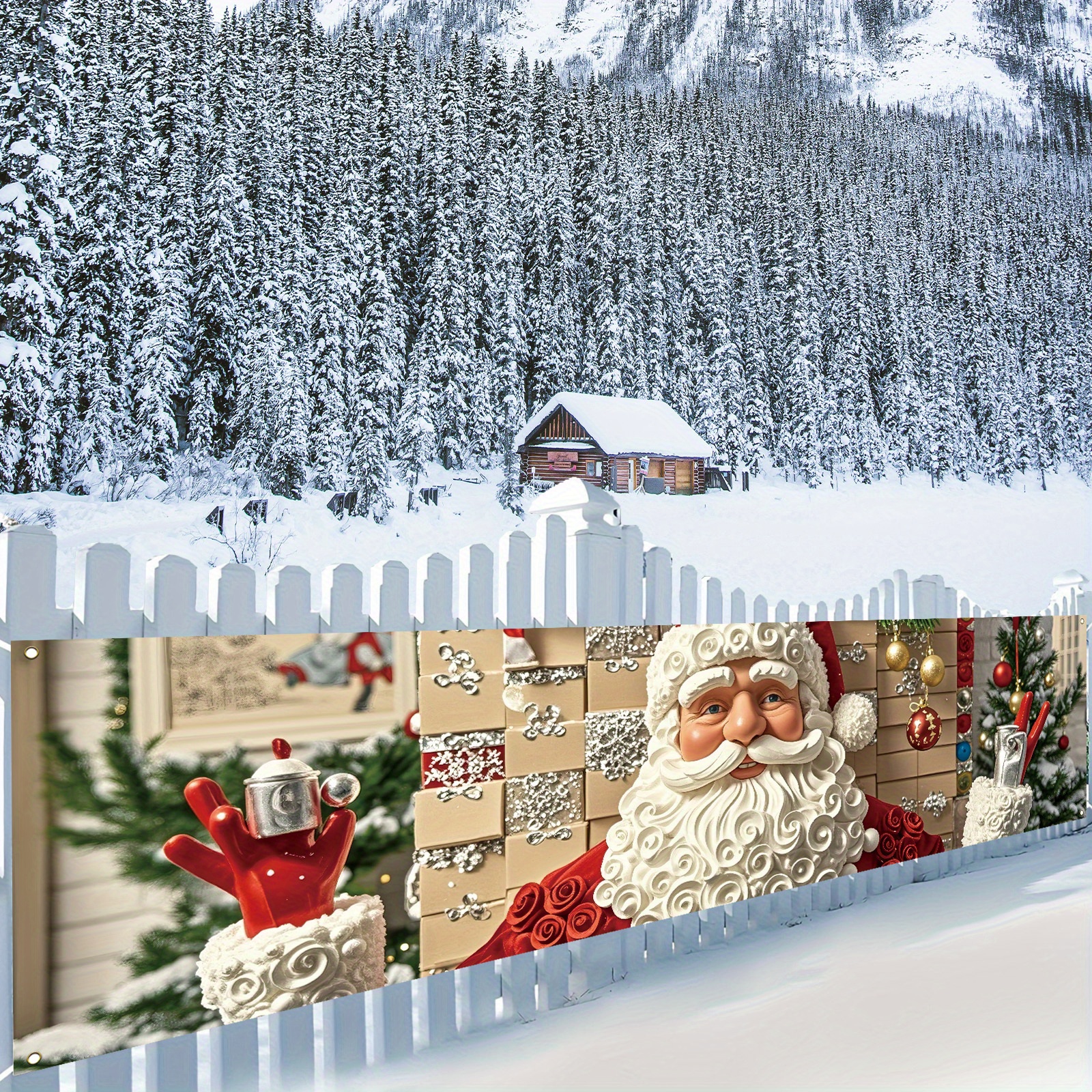 Vintage Santa Claus yard banne - Outdoor Power For Wedding incelemesi ve fiyatı