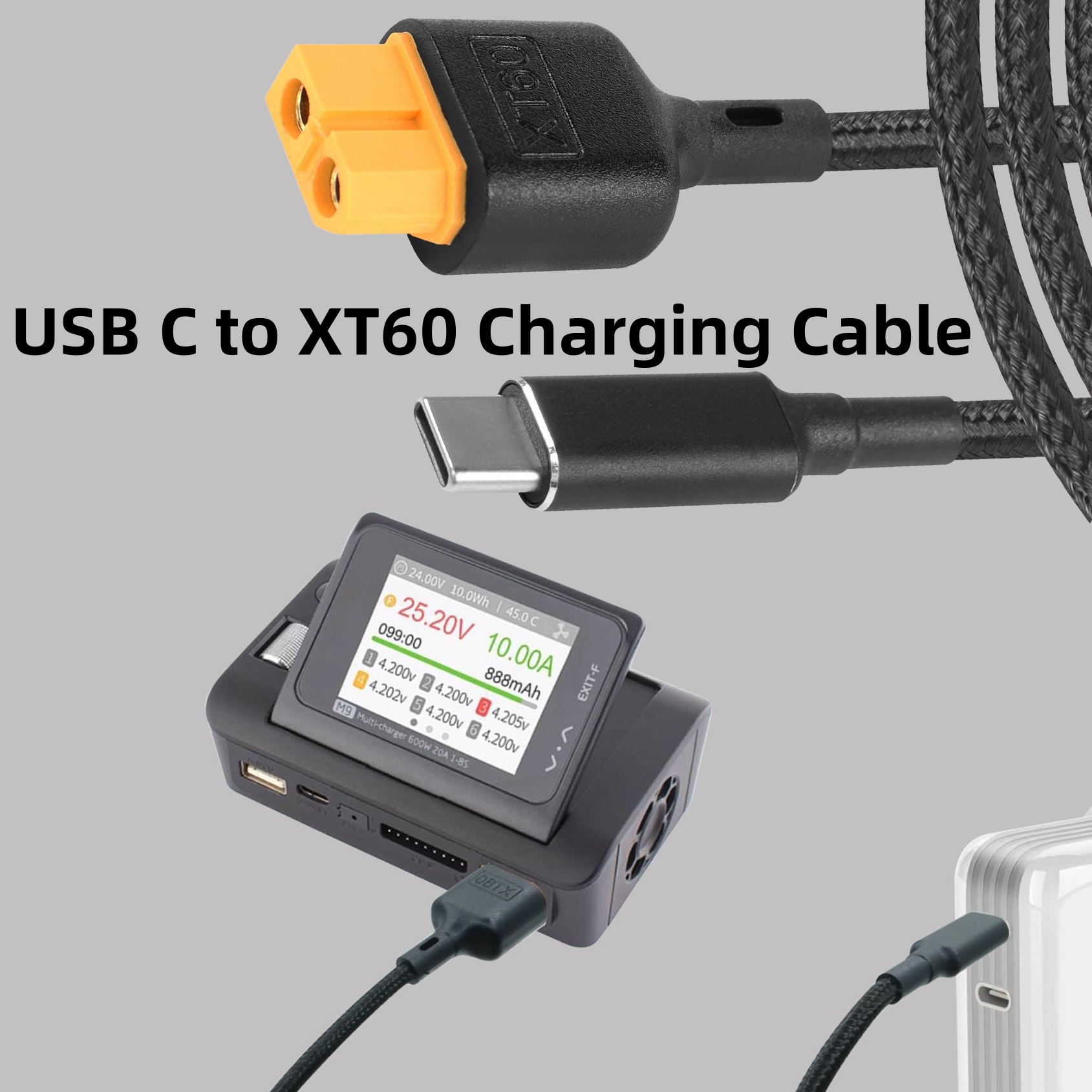 1M USB C to XT60 Charging Cabl - Outdoor Power Adapter Usb incelemesi ve fiyatı