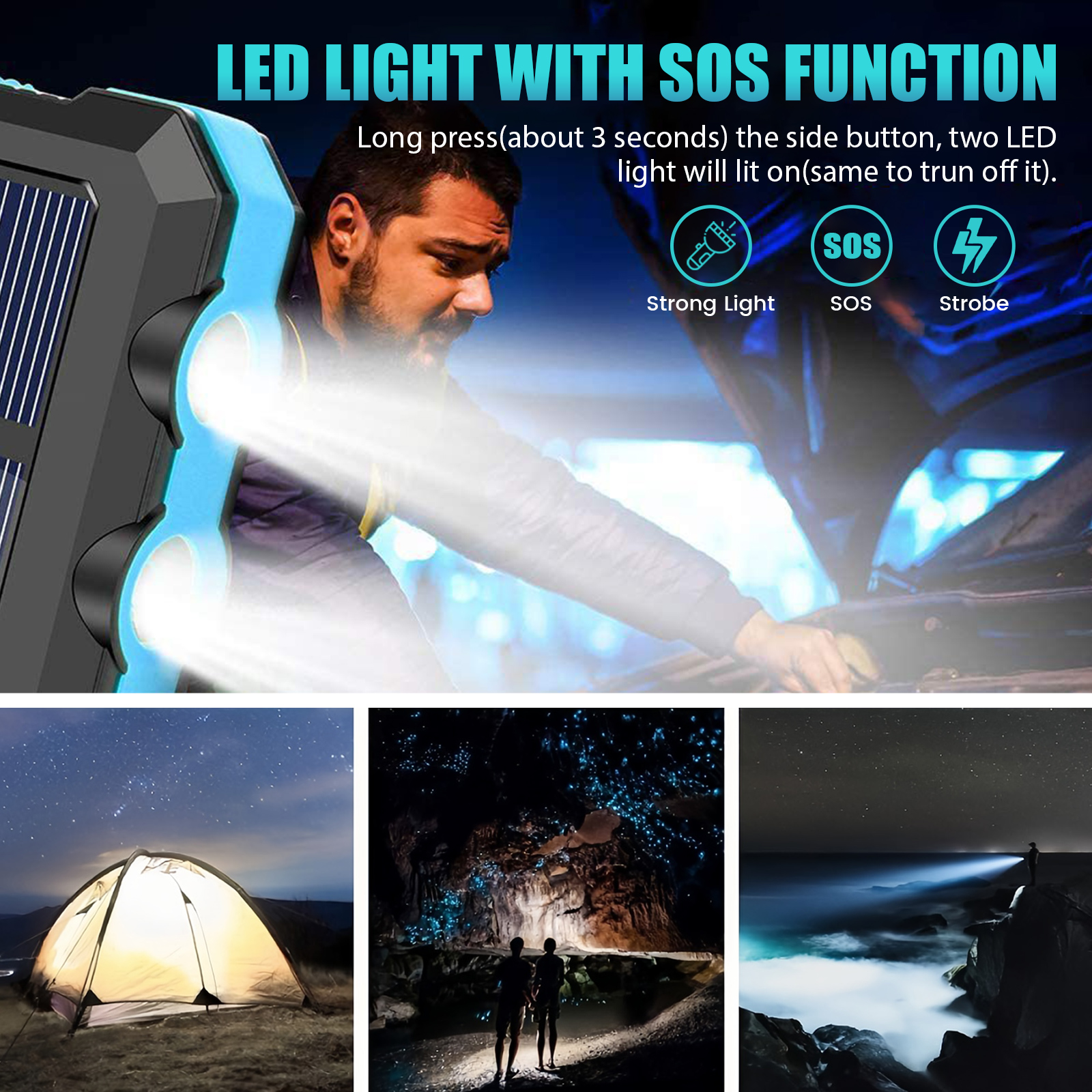 10000mAh Solar Power Bank Port - Outdoor Power Outlet Solar incelemesi ve fiyatı