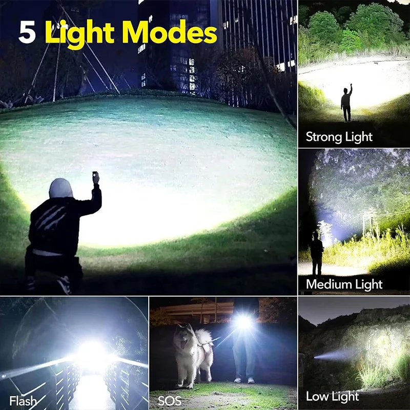 High Power LED Flashlight Rech - Outdoor Power For Camping incelemesi ve fiyatı