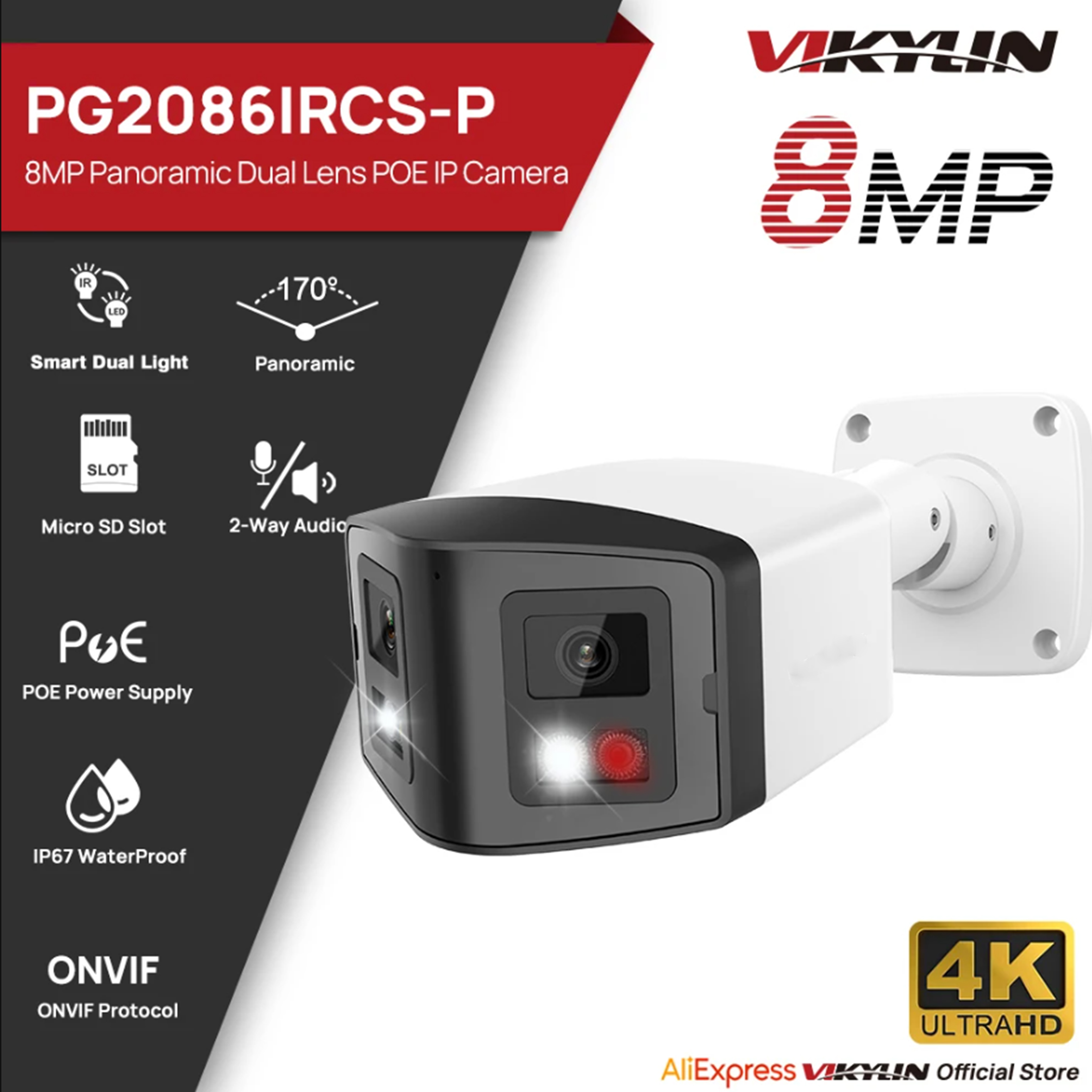 VIKYLIN 170° 4K 8mp Dual 2.8mm - Outdoor Power G Motion incelemesi ve fiyatı
